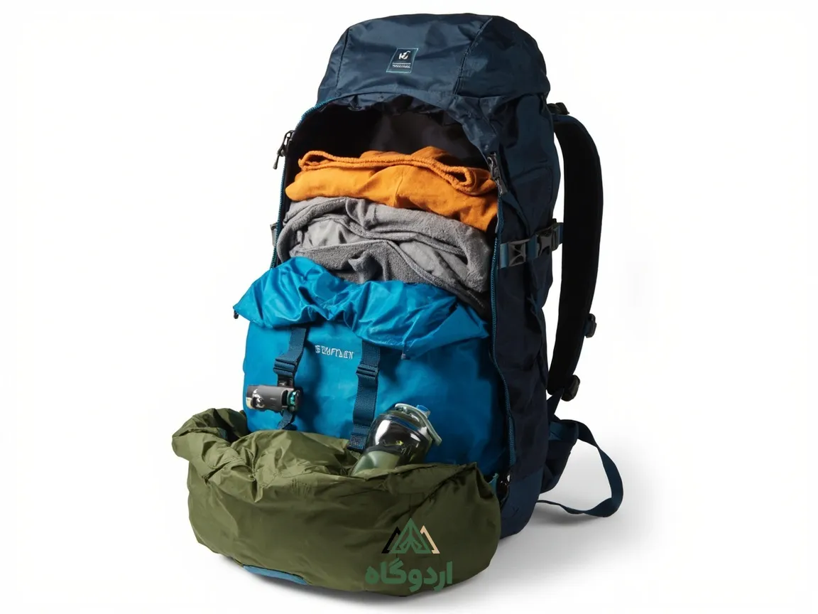 تقسیم‌بندی سه ناحیه اصلی کوله کوهنوردی برای چیدمان اصولی