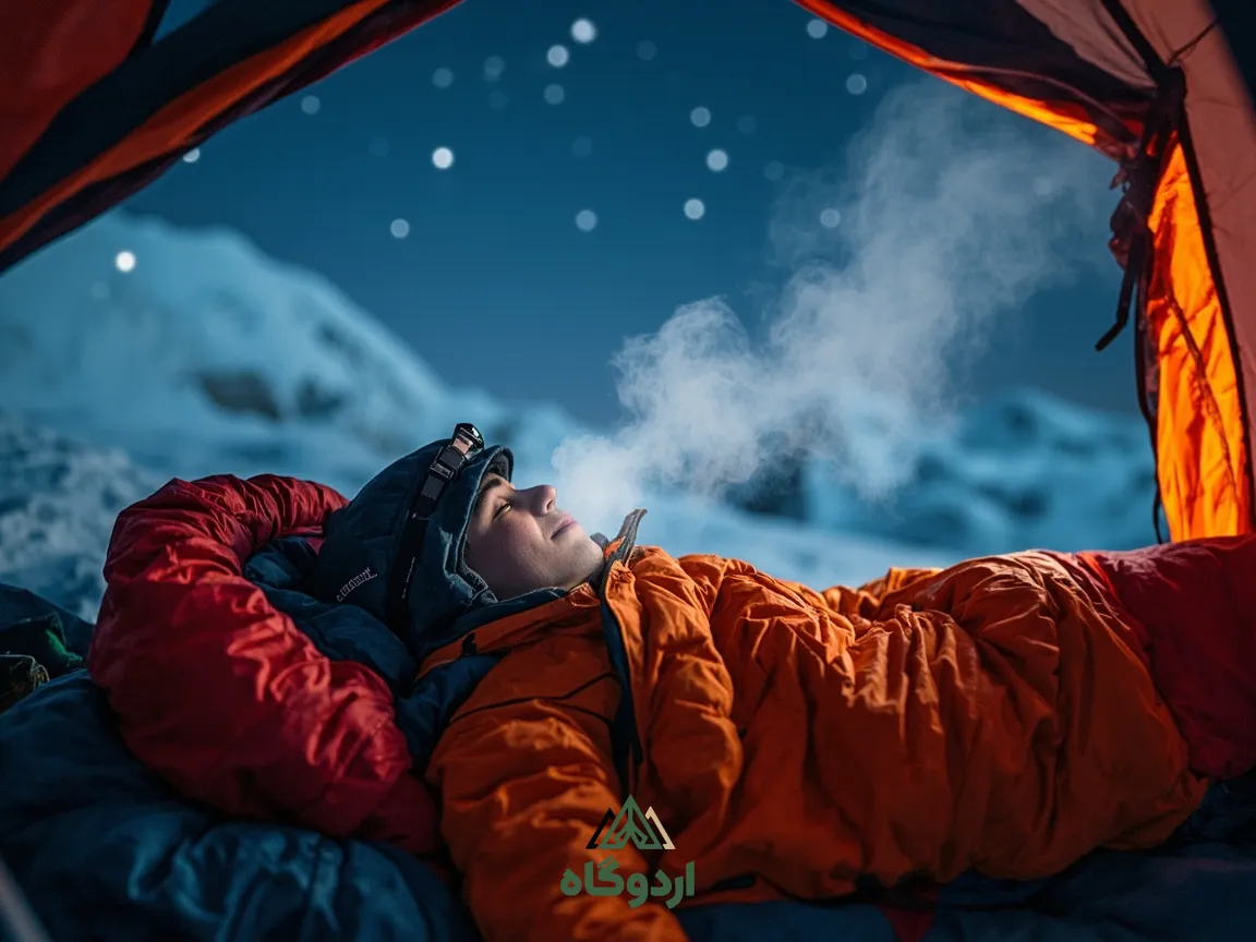 کیسه خواب کوهنوردی پر در چادر برفی، دمای کامفورت، زیرانداز R-Value بالا
