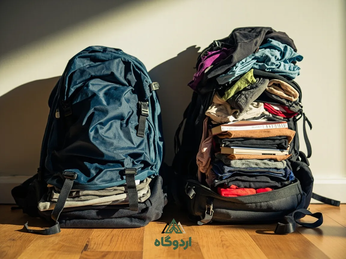 مقایسه چیدمان کوله‌پشتی فنی و کوله غیرتخصصی در کوهنوردی